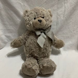 Ganz brand Gray teddy bear with gray ribbon